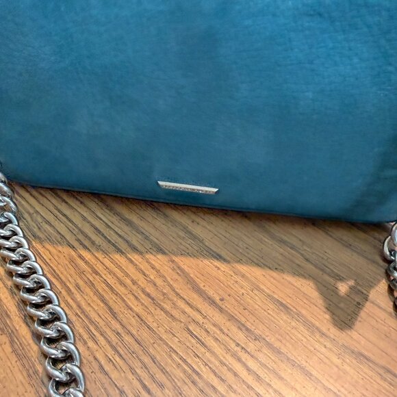 Rebecca Minkoff Love Quilted Suede Crossbody Bag Light Blue NWT - Picture 7 of 16